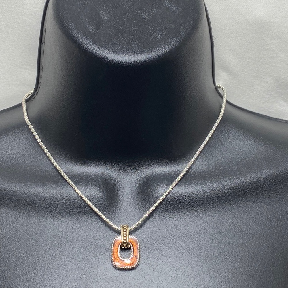 Liz Claiborne Silver & Enamel Necklace Pendant